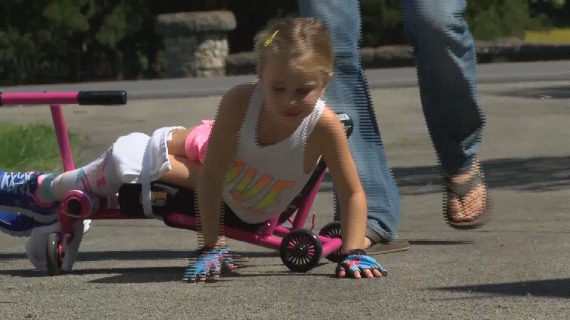 Paralyzed girl hopes to walk again with therapy
